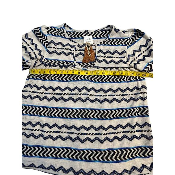 Misa Los Angeles Althea Blue Zig Zag Top - Size XS - Picture 7 of 10
